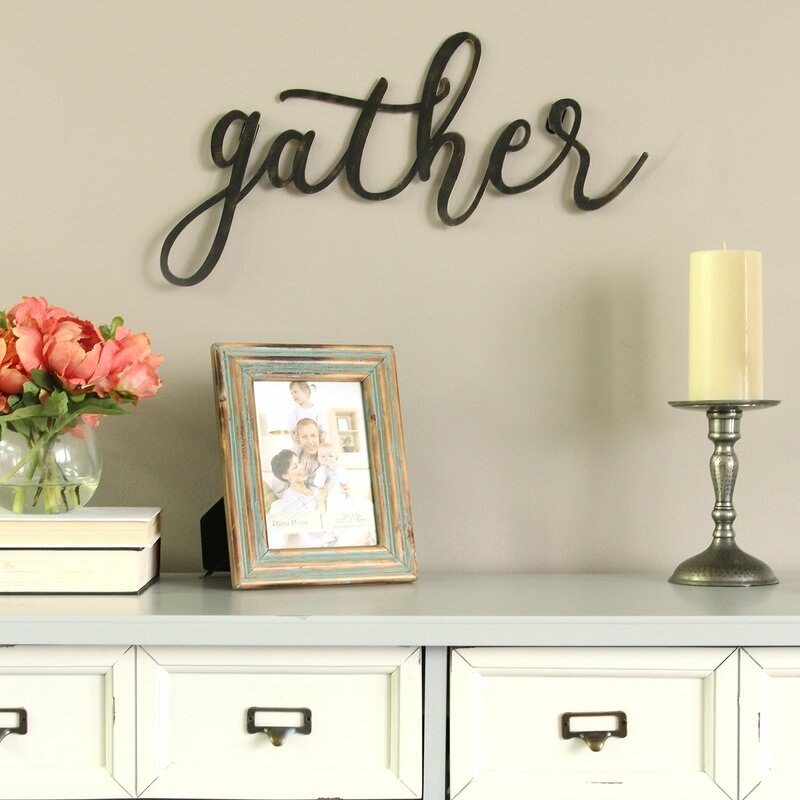 Gracie Oaks "Gather" Script Wall Décor & Reviews Wayfair